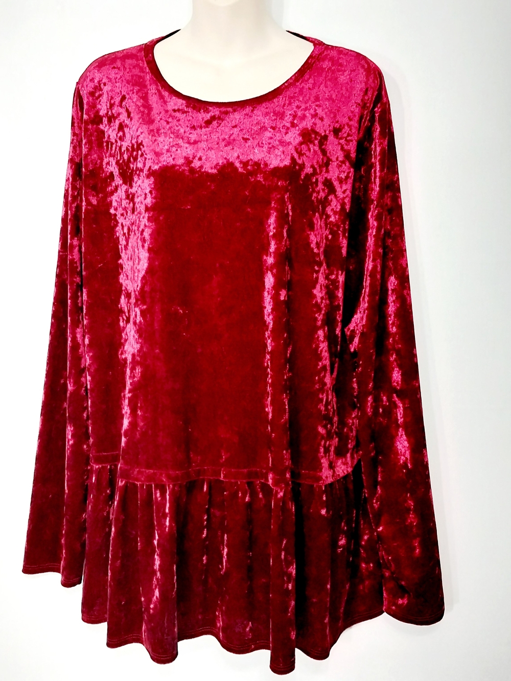🔵BOGO FREE🔵 Giddy Up Glamour Tunic Top Crushed Velvet Long Sleeve Sz 2XL